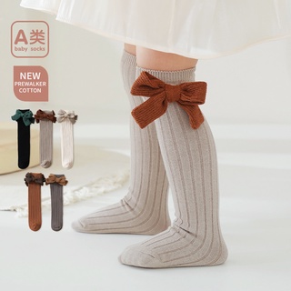 Childrens Stockings 2022 Autumn and Winter New Kids Korean Version Bow Knot Princess Rootless Straight Tube Girls Sock