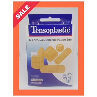 Tensoplastic 20 Embossed Assorted Platers Sizes พลาสเตอร์สีเนื้อ หลายขนาดในกล่องเดียว 20 แผ่น/กล่อง