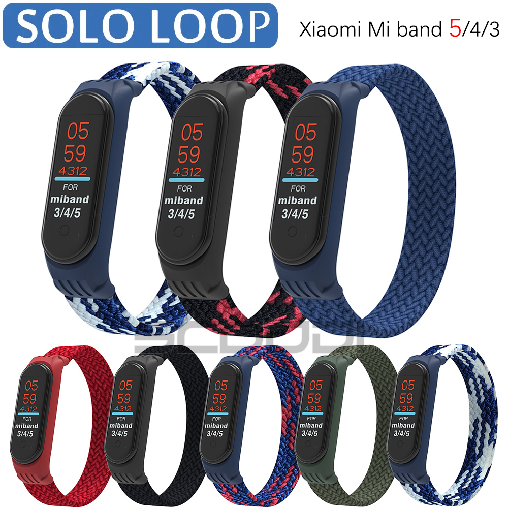 สายนาฬิกาข้อมือแบบถักสําหรับ for Xiaomi Mi Band 6 5 4 3 for Xiaomi Miband 3 / 4 / 5 Nfc 6