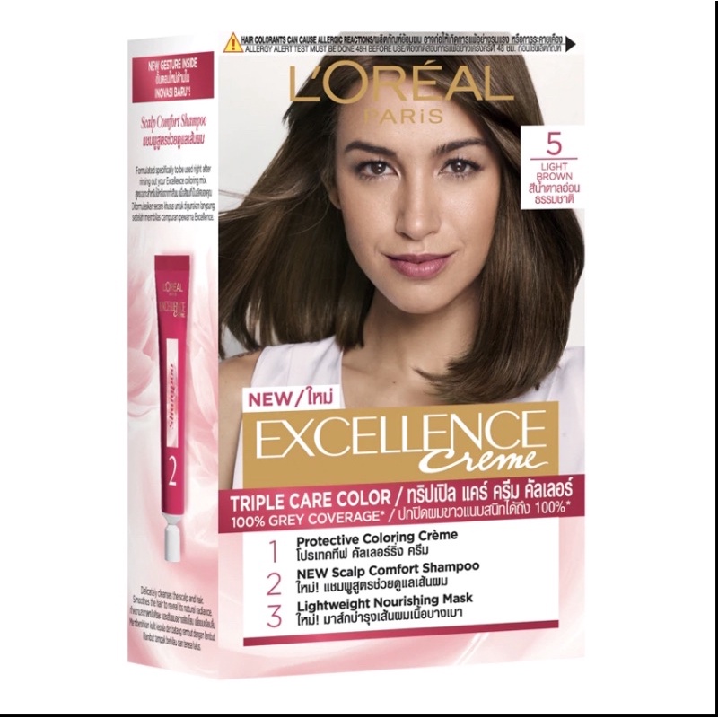 L’oreal Paris Excellence cream No. 5 Light brown ปิดผมขาว