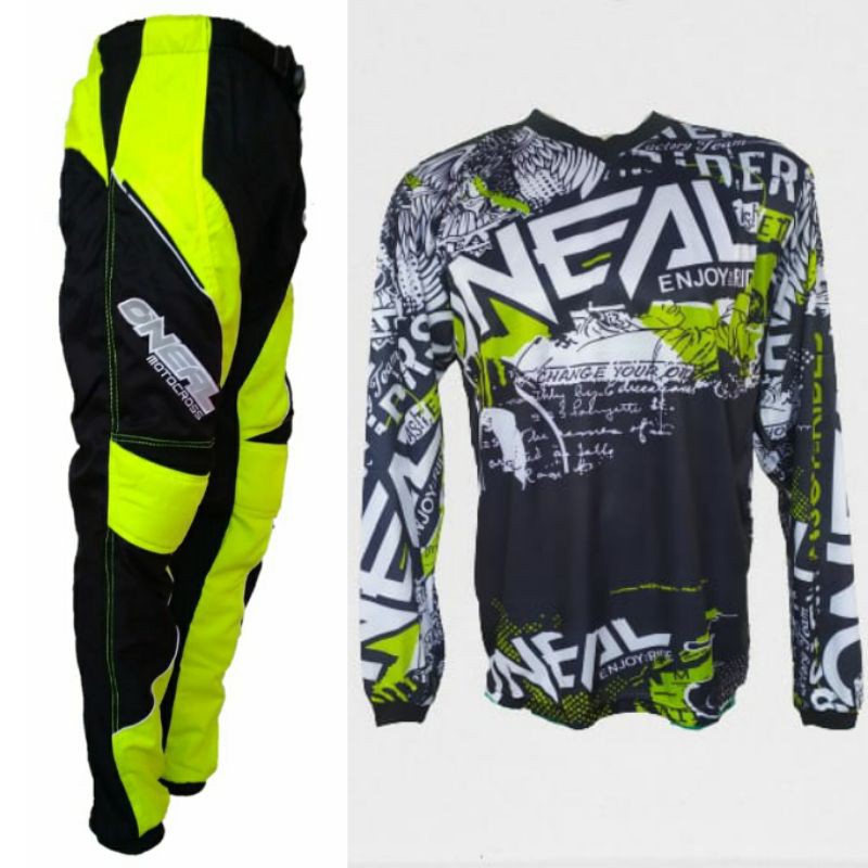 Hitam HIJAU Atm JERSEY กางเกงสีเขียวสีดํา TRAIL CROSS MOTOCROSS จักรยาน MX RACING รถจักรยานยนต์ ADVENTURE Antem