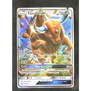 Tauros GX 100/149 เคนเทารอส Pokemon Card (Matt Shadow Series) ภาษาอังกฤษ