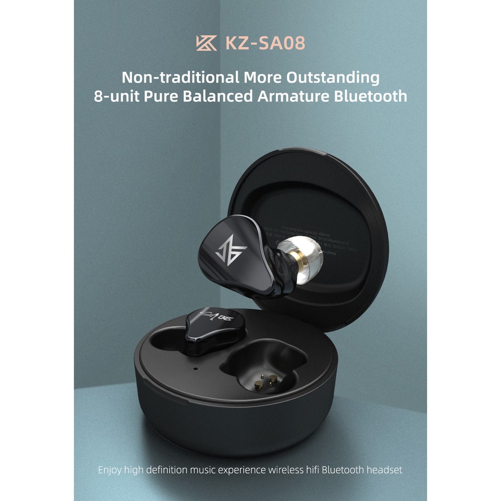 KZ SA08 ของแท้ รับประกันศูนย์ไทย หูฟัง True Wireless 4 ไดร์เวอร์ (4BA)