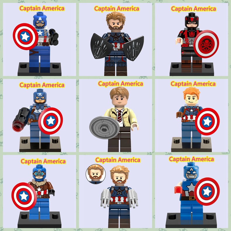 ของเล ่ นที ่ เข ้ ากันได ้ Marvel Captain America ของเล ่ นเด ็ กตุ ๊ กตาบล ็ อกตัวต ่ อ