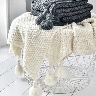 Ins wind Nordic office nap sofa blanket air conditioning blanket knitted small blanket shawl blanket blanket bed end bla