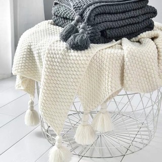 Ins wind Nordic office nap sofa blanket air conditioning blanket knitted small blanket shawl blanket blanket bed end bla
