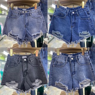 กางเกงขาสั้นเอวสูงงานป้าย “Won jeans”