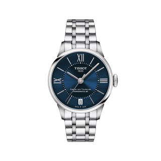 Tissot Chemin des Tourelles Powermatic 80 Lady ทิสโซต์ เชอร์แมง T0992071104800 สีน้ำเงิน เงิน นาฬิกาผู้หญิง