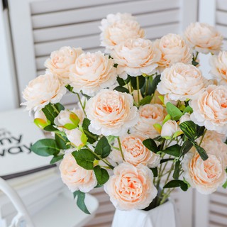 【พร้อมจากไทย】ดอกกุหลาบ3ดอกไม้ปลอม ดอกไม้ตกแต่งบ้าน Rose Flower พรอพถ่ายรูป ดอกไม้ประดิษฐ์ ดอกกุหลาบเหมือนจริงตกแต่งแจกัน