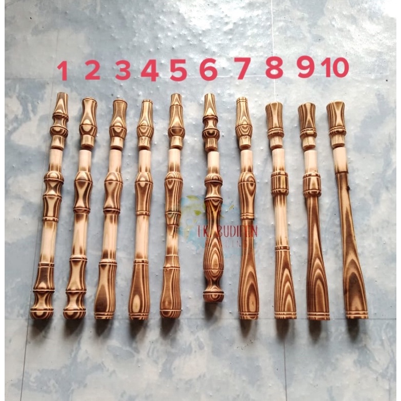 DUTCH TEAK WOOD SHRIMP FISHING ROD HANDLE