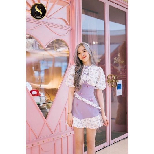 Blooming Eid Ruffle Dress - Blue Bell