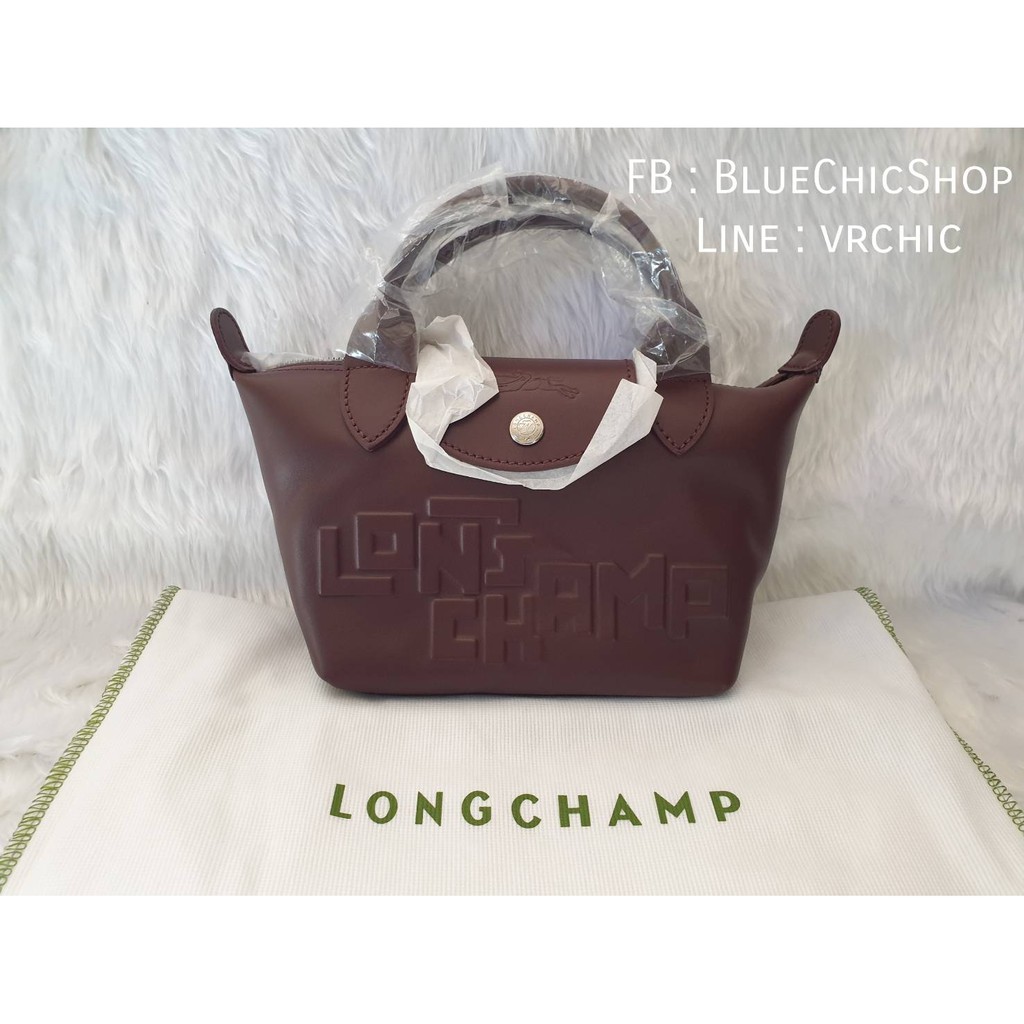 (ใหม่แท้) Longchamp Cuir Mini Estamp หนังแกะ Limited