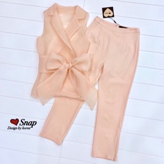 💥Now in store * Wrap crop top &amp; high waist pant * S/M /L 💥 (Pink)