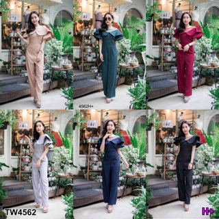 TwinsShopVip💗พร้อมส่ง TW4562 จั้มสูทขายาว แขนระบาย