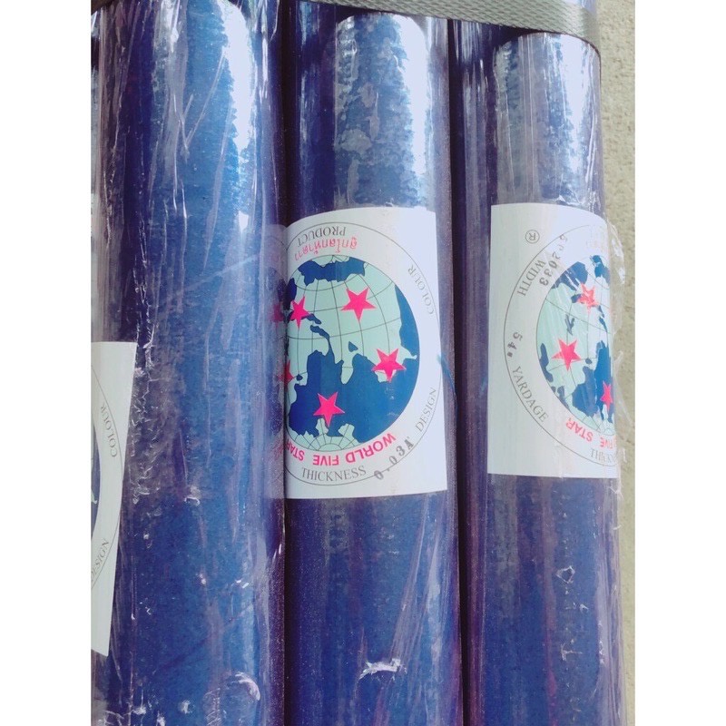 พลาสติกใส PVC พลาสติกห่อของ (ตราลูกโลก) กว้าง 54” ยาว 60 หลา/ 45 หลา/ 25 หลา (หนา 0.03 mm.) ราคา/1 ม