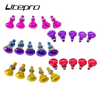 Litepro สกรูยึดตะเกียบหน้า หลัง อะลูมิเนียมอัลลอย สําหรับรถจักรยานแบบพับ Birdy 2 3 5 ชิ้น