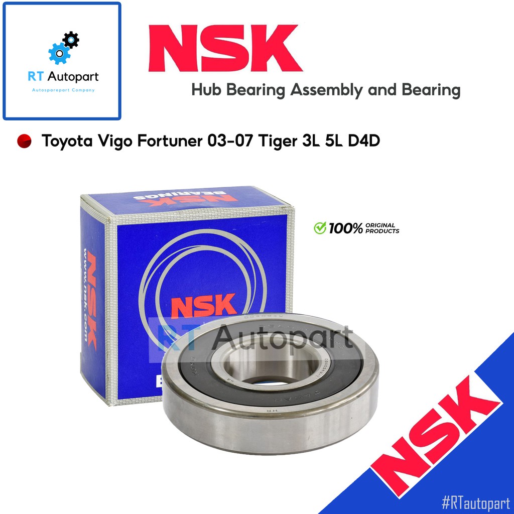 NSK ลูกปืนล้อหลัง Toyota Vigo Fortuner โฉมแรก ปี02-07 Tiger D4D / ลูกปืนล้อ / 40BW06