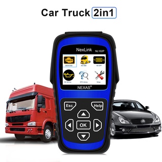 เครื่องสแกนเนอร์วินิจฉัย NEXAS NL102 Heavy Duty Truck &amp; Car HD OBD2 พร้อม Nl102p สําหรับรถบรรทุก