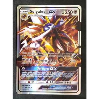 Solgaleo GX Card 89/149 โซลกาเลโอ Pokemon Card Gold Flash Light (Glossy) ภาษาอังกฤษ