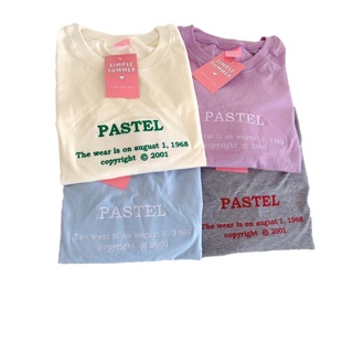 พร้อมส่ง ผ้าคอตตอน 🥞🥣 Pastel oversize เสื้อยืดทรงโอเวอร์ไซต์ ปัก pastel S_0044