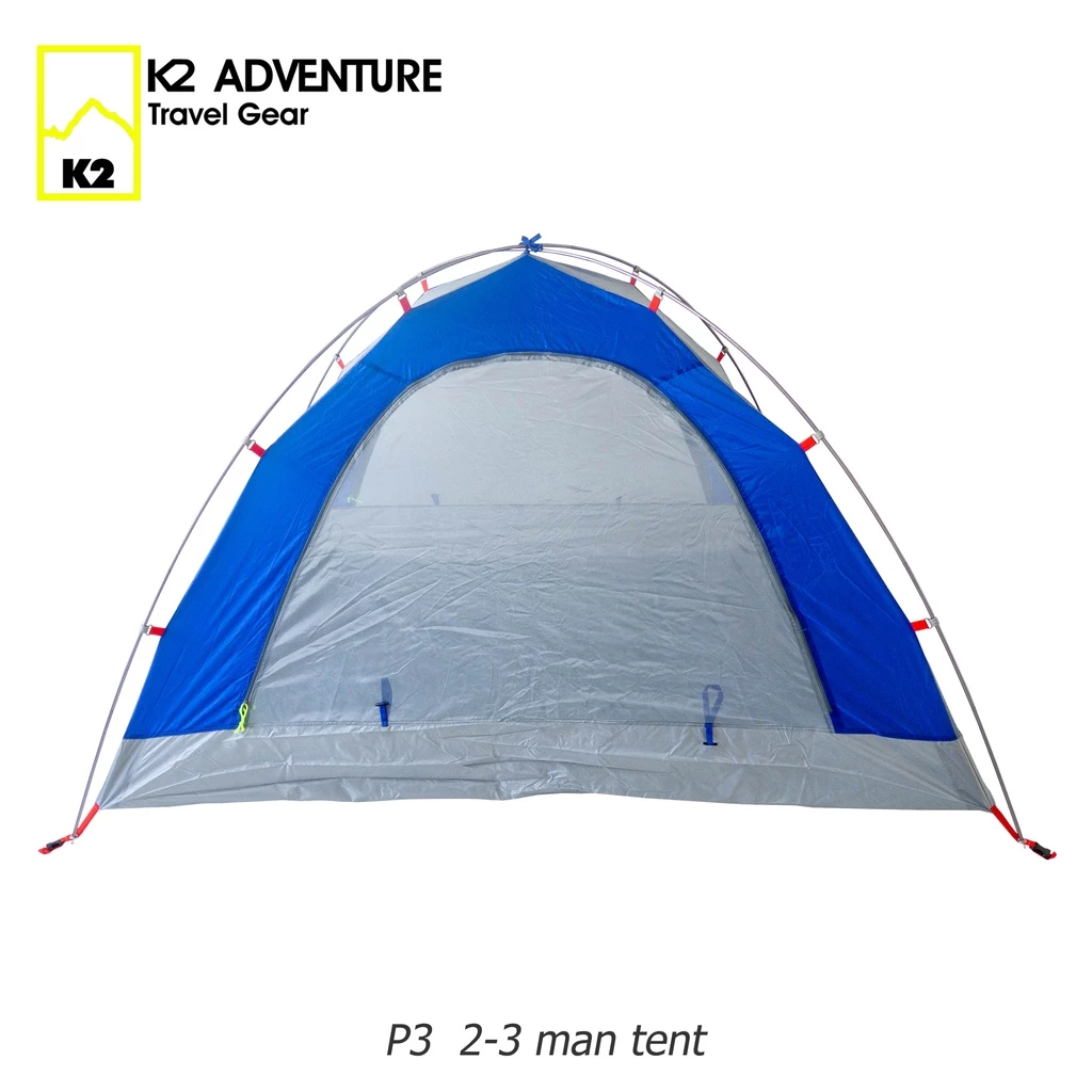 เต็นท์มอเตอร์ไซค K2 ADVENTURE รุ่น P3 สีน้ำเงิน นอน 2-3 คน น้ำหนักเบา เสาอลู กันฝน กันลม thumbnail 7