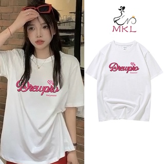 🐞MKL🐞เสื้อยืด คอกลม แขนสั้น ผ้านิ่ม พิมพ์ลายตัวอักษอังกฤษ สไตล์เกาหลี 🐞 #9619