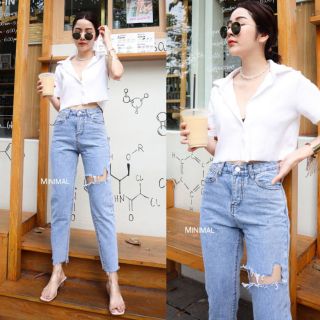 Minimal#ยีนส์ทรงบอยมีS-L