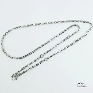U68 โซ่หนา ลายเม็ดกาแฟ สีเงิน สร้อยคอ ห้อยพระ สร้อยสแตนเลสแท้ สร้อยพระ stainless necklace
