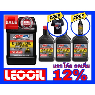 Amsoil Signature Series Max Duty Diesel Oil 6X SAE 5w-40 น้ำมันเครื่องดีเซล สังเคราะห์แท้100% ความหนืด 5w 40 ชุด4+3ควอท