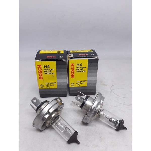 หลอดไฟหน้า  H4 12 V  60/55 W  BOSCH จานกลม 2  ดวง  ราคา  290  บาท