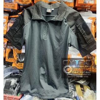เสื้อคอทแบทเชิ้ตแขนสั้นสีดำ By basic tactical