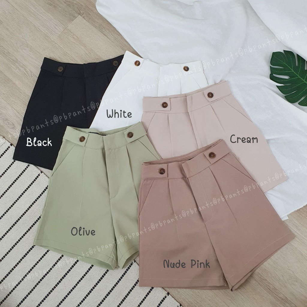PbpantsSP 💕กางเกงขาสั้นแต่งกระดุมหน้าทรงยาว