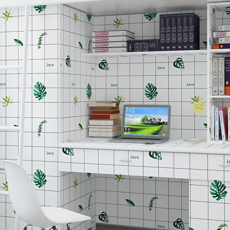 🌟PVC self adhesive wallpaper🌟→พีวีซีหอพักตกแต่งวอลล์เปเปอร์กันน้ำ