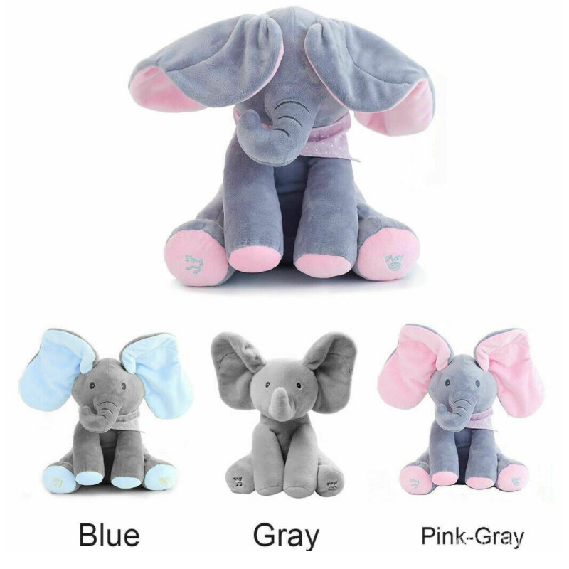 talking elephant plush toy with music