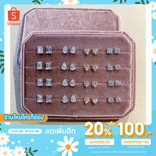 earring ตุ้มหูเพชรดูเป็นประกายคล้ายเพชรแท้ ตุ้มหูเป็น nickel &amp; lead free คนแพ้ง่ายสามารถใส่ได้