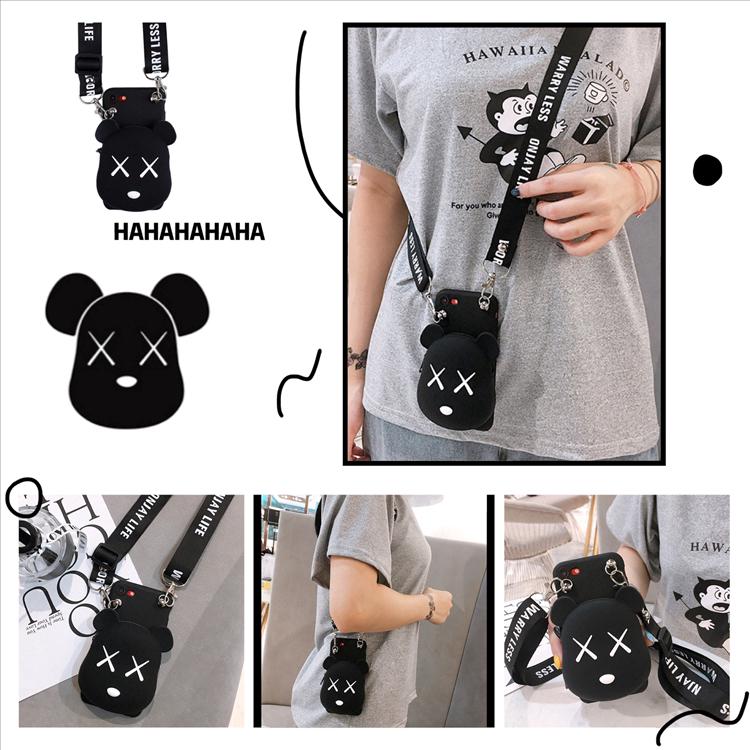 Kaws XX กระเป๋าสะพายข้าง กระเป๋าคาดอก Silicone Phone Case Oneplus 6 6T 7 Pro 1 + 5 5T เคส with Lanyard