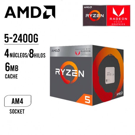 CPU (ซีพียู) AMD AM4 RYZEN 5 2400G 3.6 GHz Warranty 3 Years