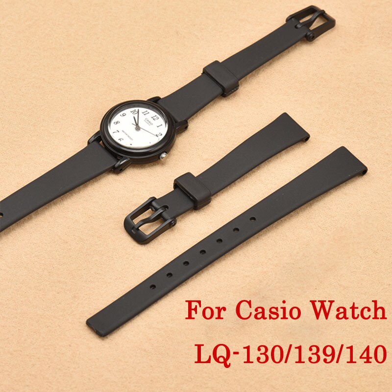 สร้อยข้อมือนาฬิกา Silcone 12 มม.สําหรับ Casio LQ-139/130/140 สายยาง 12 มม.ผู้หญิงบางเฉียบนุ่มและระบายอากาศเปลี่ยน