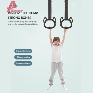 WO【Stock】Kids Gym Lifting Ring Adjustable Strap Pull Up Strength Training Equipment