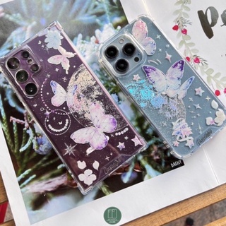 เคสผีเสื้อ สีสัน ลายนอกโลก สั่งทำ i13promax s22ultra note20 หลายรุ่นทำได้