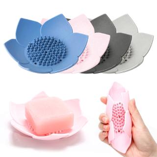 Silicone Lotus Shape Soap Dish,Breathable Draining Soap Box,Soap Plate Tray Holder,Flower Soapbox