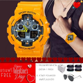 Poca Watch S SPORT นาฬิกาแถมฟรี กล่องPoca คู่กับ Poca Sunglasses แว่นตากันแดด Aviato  ทรง Pilot แถมฟรีกล่องแว่น Poca