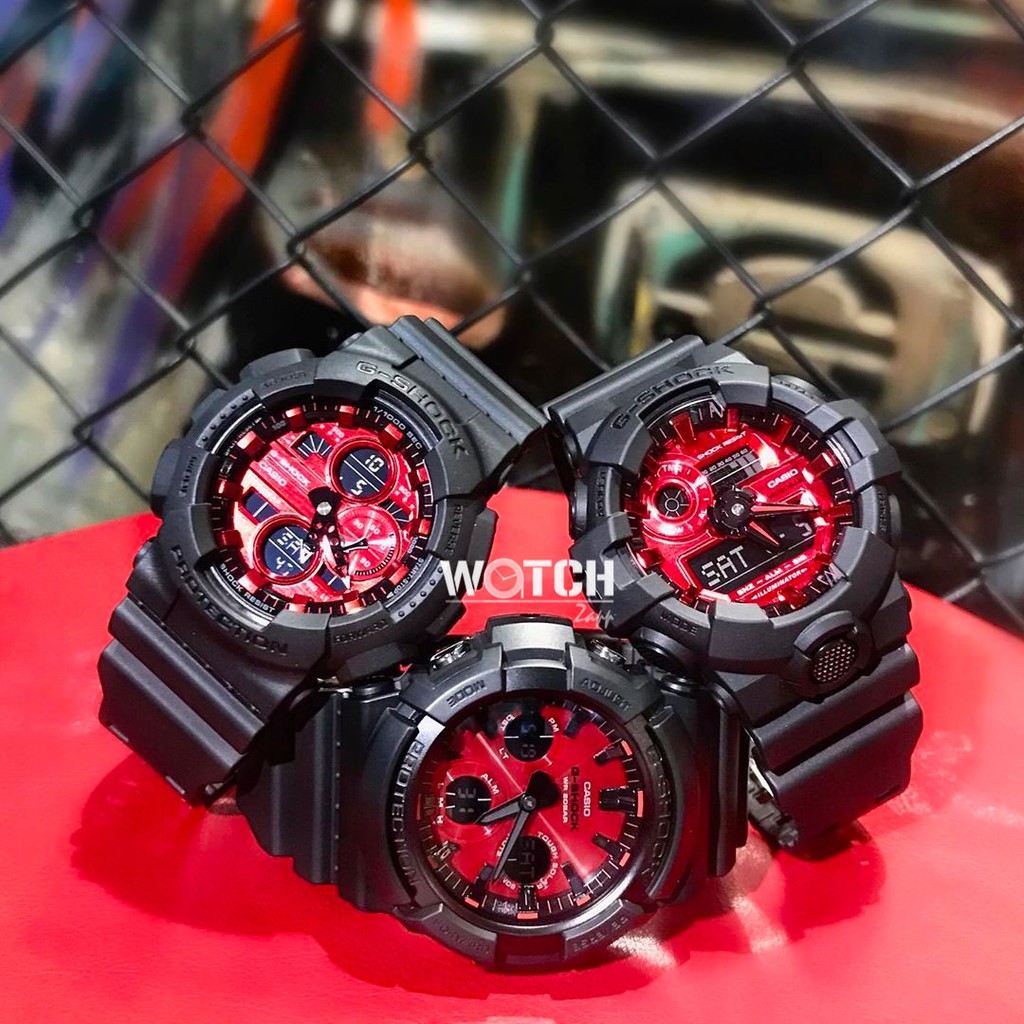 Casio G-Shock นาฬิกาข้อมือผู้ชาย สายเรซิ่น รุ่น GAS-100B-1A GAS