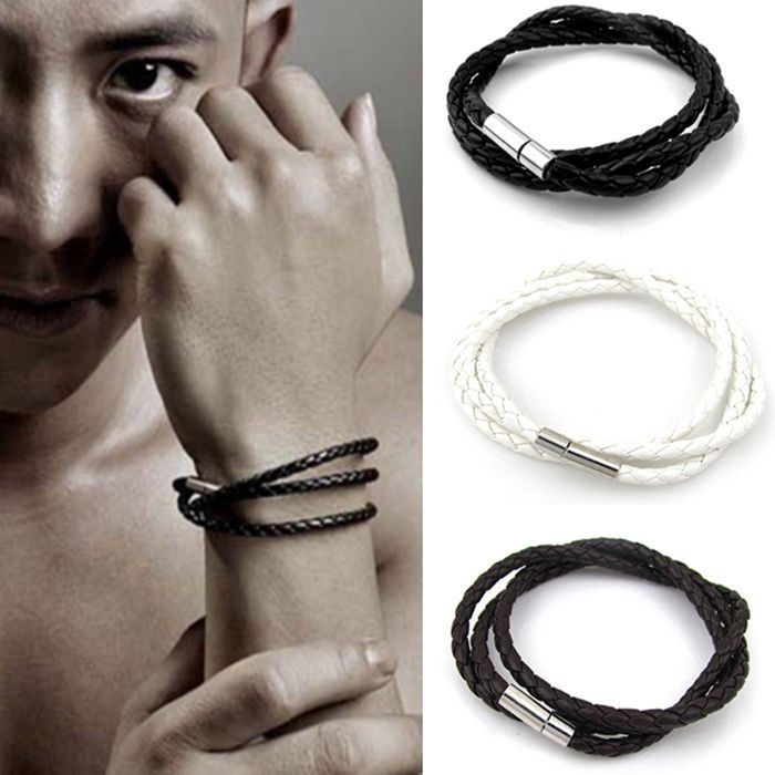 【BRT】สร้อยข้อมือแฮนด์เมด เชือกหนัง PU  เครื่องประดับสำหรับคู่รัก