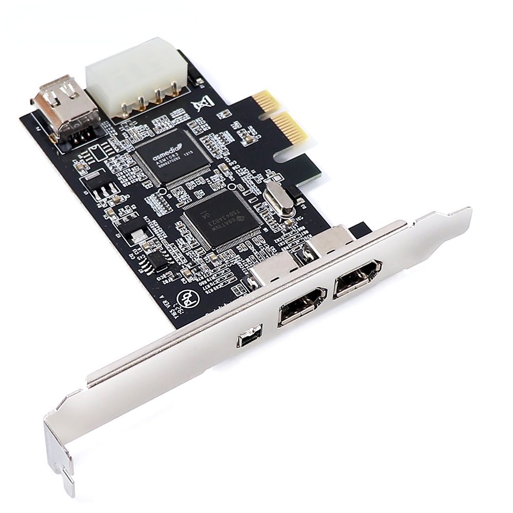 1 ชุด PCI-e 1X IEEE 1394A 4 พอร์ต (3+1) อะแดปเตอร์การ์ด Firewire พร้อม 6 พิน 4 พิน IEEE 1394 สาย