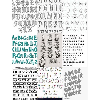 แบบสักลาย ต้นแบบลายสัก แบบฟร้อนตัวเลขและฟร้อนภาษาอังกฤษ