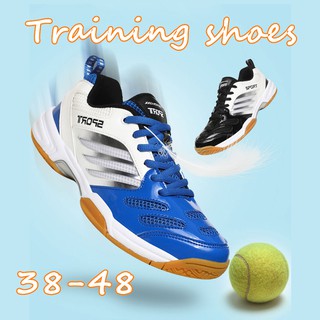 Mens Tennis Badminton Training Shoes Athlete Sport Sneakers(รองเท้าแบดมินตันผู้ชายขนาดใหญ่รองเท้ากีฬา)