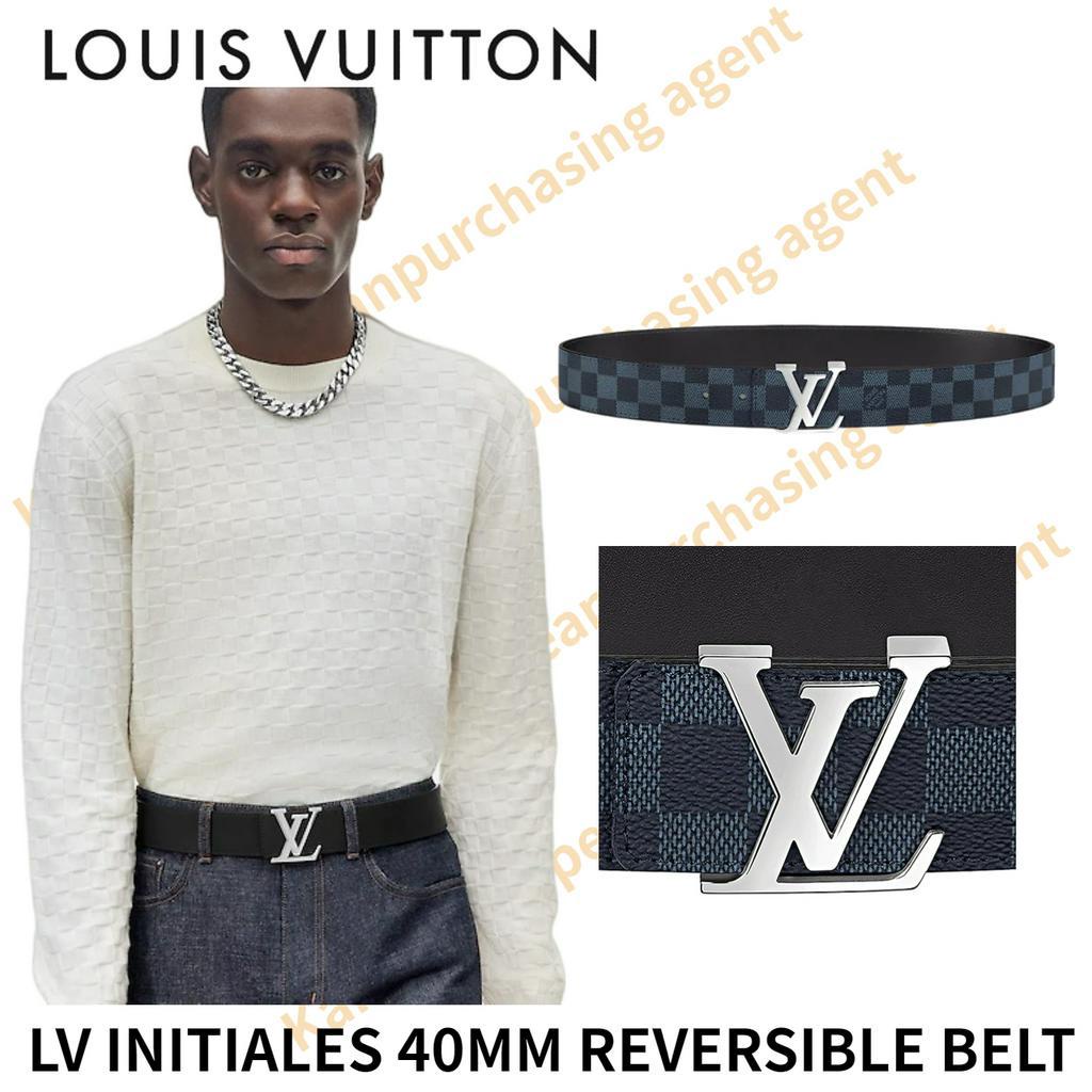 Louis Vuitton LV INITIALES 40MM REVERSIBLE BELT Classic models Men's Calfskin Belt Made in France