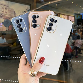 เคสโทรศัพท์เคลือบด้วยไฟฟ้า OPPO Reno5 5g 4g A5S A7 A12 Reno4 4G A9 A5 2020 A91 A95 4G A92 A53 Reno5pro เคส oppo A15S A15 A74 A94 เคสโทรศัพท์มือถือ แฟชั่น สำหรับ