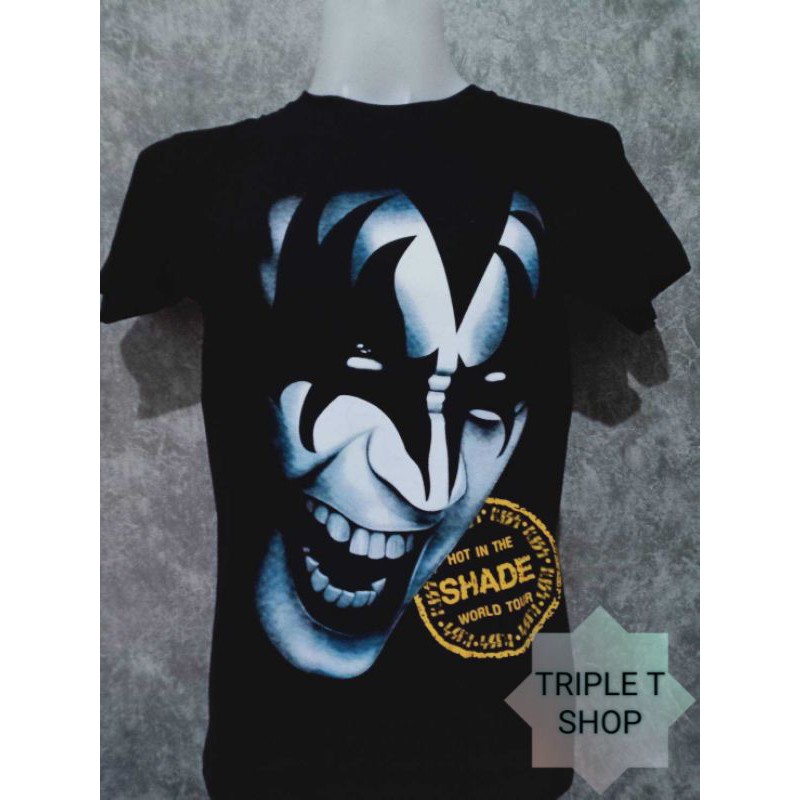 เสื้อยืดคอกลม สกรีนลาย KISS (รหัส 85)